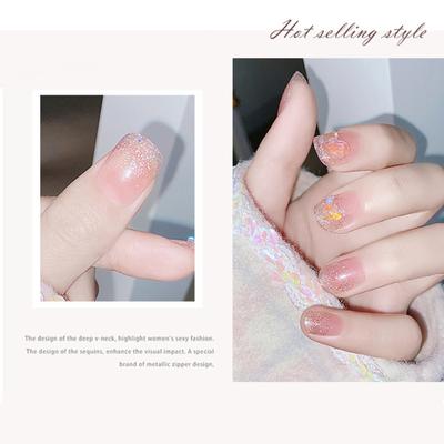 1 Sada Umělých Nehtů Dostatečné Množství Odolné proti Vyblednutí Okouzlující Krásné Nositelné Jemné s Pilníkem Želé Lepidlo Kosmetické Potřeby