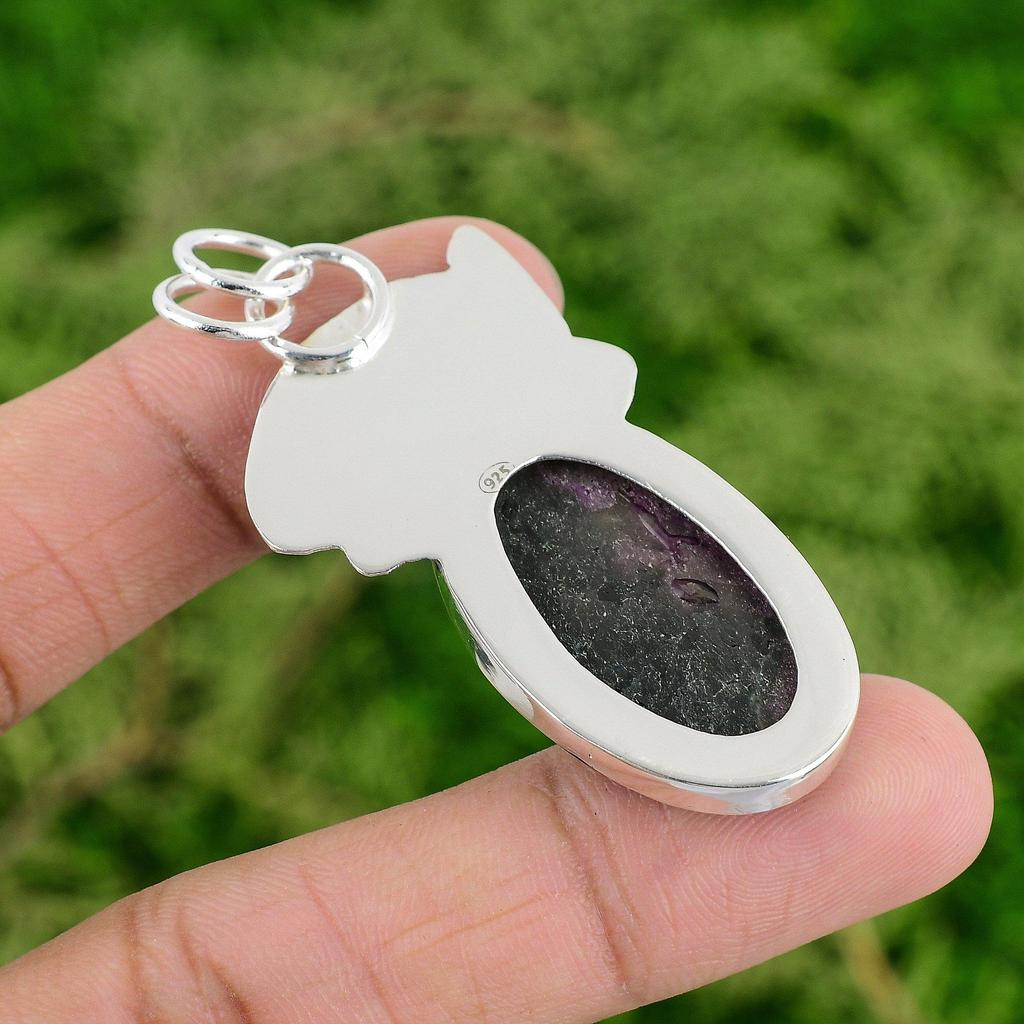Daughters Day Deal Ruby Zoisite Gemstone 925 Silver Sister Anniversary Pendant