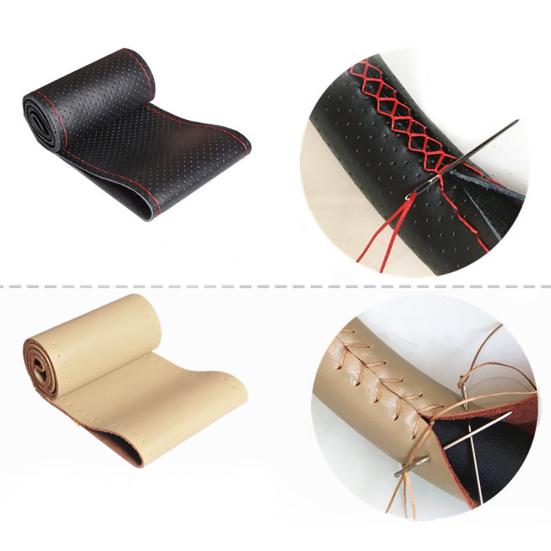 Leather Auto Steering Wheel Cover Soft Anti-slip Car Protect Sleeve