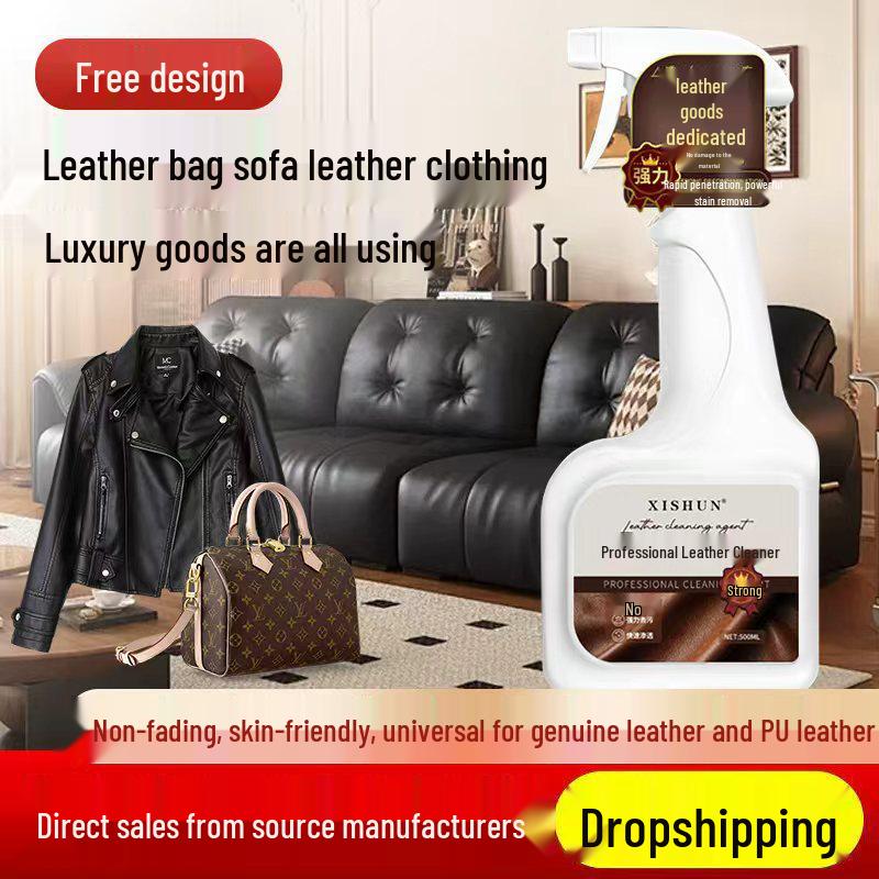 Leather Cleaner: Care & Deep Clean for Genuine Leather Sofas and Clothing, Stain Removal & Waterless Wash.