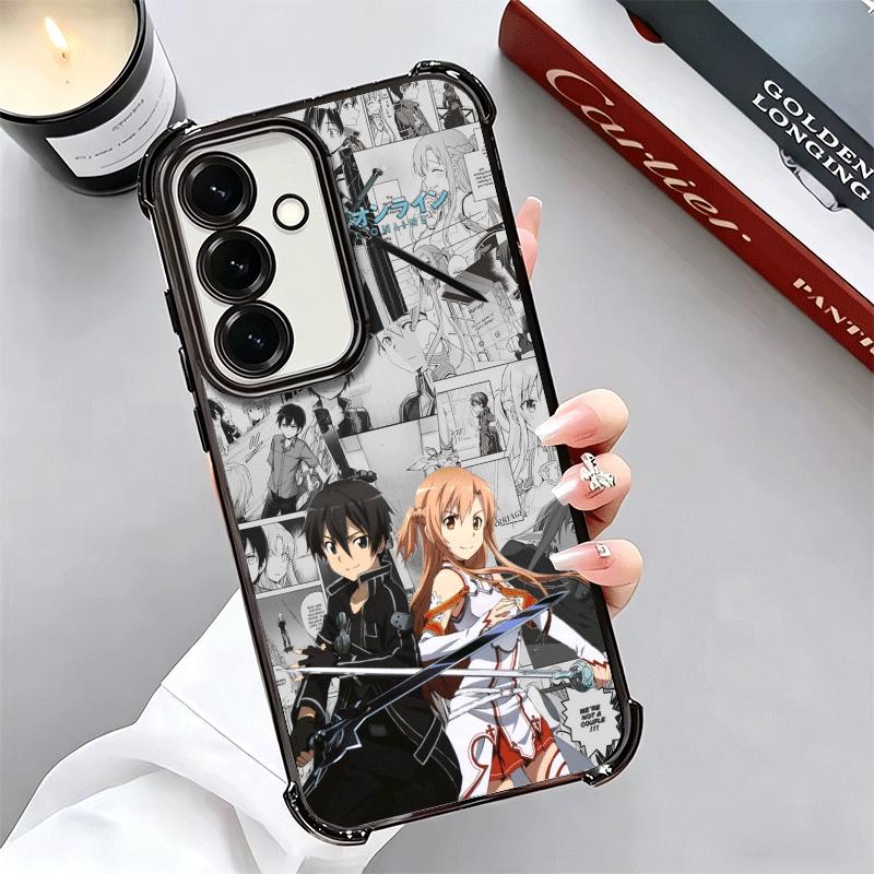 Sword Art Online Anime Plating Phone Case For Samsung A17 A07 A37 A57 A16 A56 A15 A55 A14 A54 A13 A53 A26 A36 A25 A35 A24 A34 A2