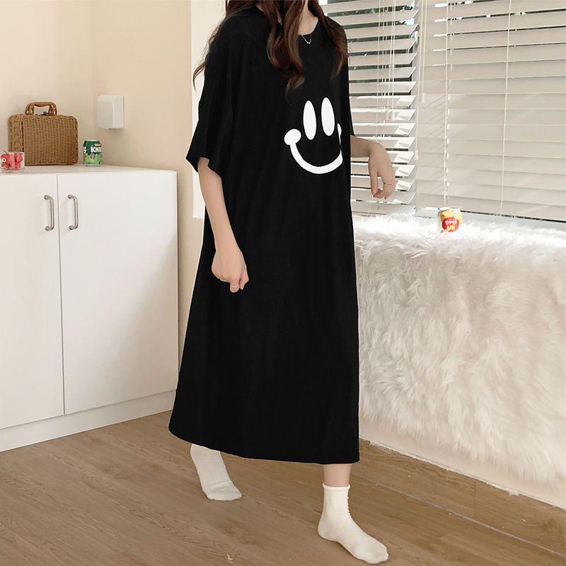 Imitation Cotton Silk Maternity Nightdress for Plus-Size Women, Lightweight Summer Pajamas, Trendy Wear for Expecting Mothers