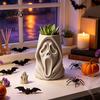 Desktop Storage Organizer Halloween Ghost Face Candy Bucket, 3D Printed Trick or Treat Snack Holder, Ornament Spooky Screaming for Indoor Home,