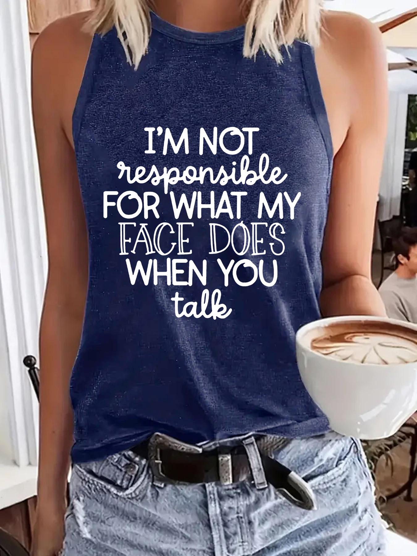 

Женский повседневный весенне-летний безрукавный жилет с круглым вырезом и принтом букв Extra Large темно-синий