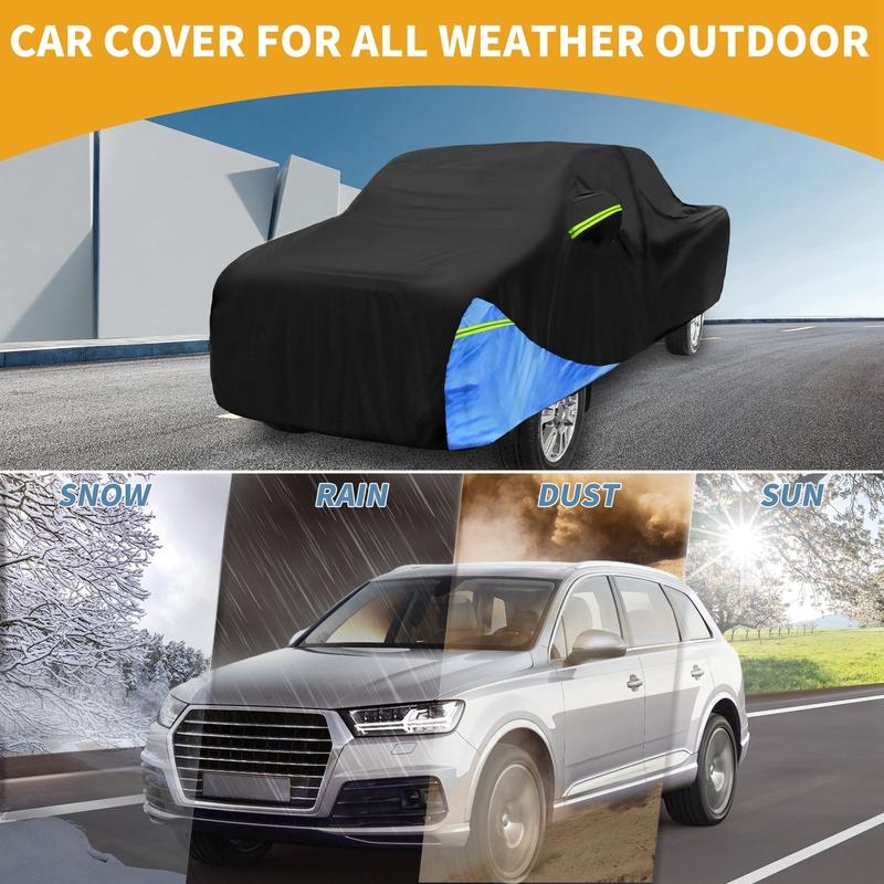 Motoforti Waterproof Car Cover Car Outdoor Full Car Cover for Toyota Tacoma Double Cab 4DR 210DBlack Blue