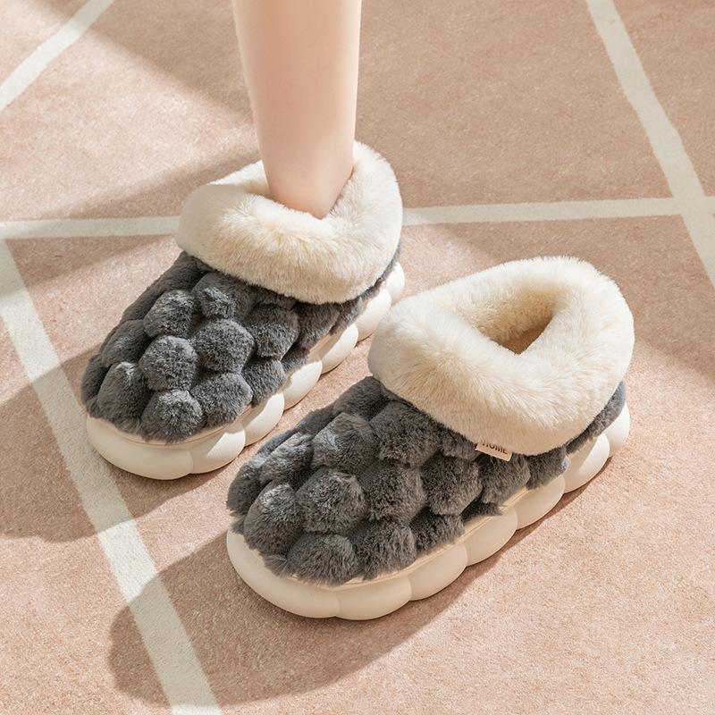 Spot Cotton Slippers Household Autumn and Winter Indoor Warm Home Thick Bottom Couple Plush Slippers Home Winter