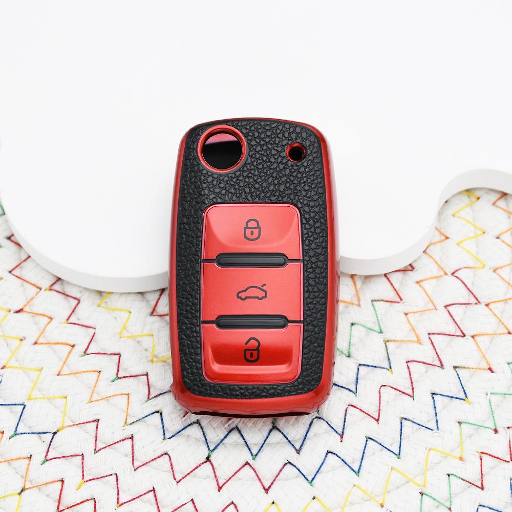 Tpu Leather Car Key Case Cover For Vw Volkswagen Golf 4 5 6 Mk6 Polo Tiguan Passat B5 B6 B7 Jetta Lavida For Skoda Octavia
