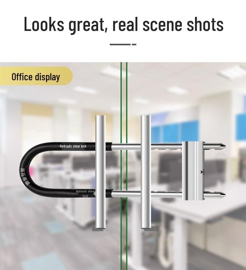 Double Door Password Glass Lock with Extended Code and Anti-theft U-lock for Electric Vehicles