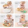 TUMAMA Pretend Play Food Set,Felt Pizza Food Toy,Play Cutting Pizza Toys with Beef Steak,Vegetables,Dinnerware and Plates Accessories for Toddlers