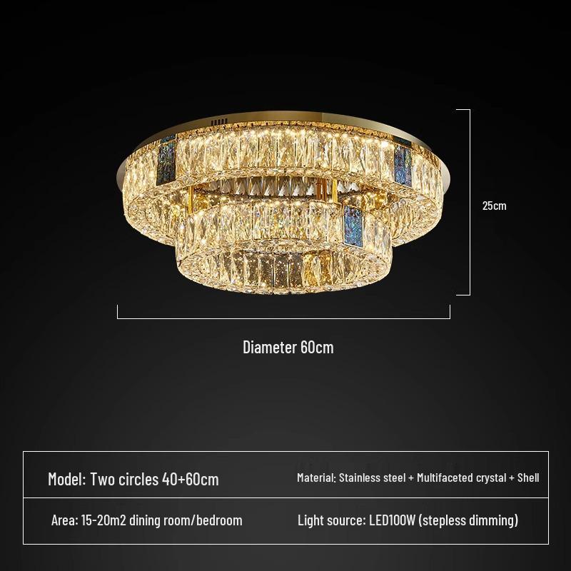 Luxury Modern Crystal Ceiling Light – Atmospheric Round Design for Living Room or Bedroom (2025 Edition)