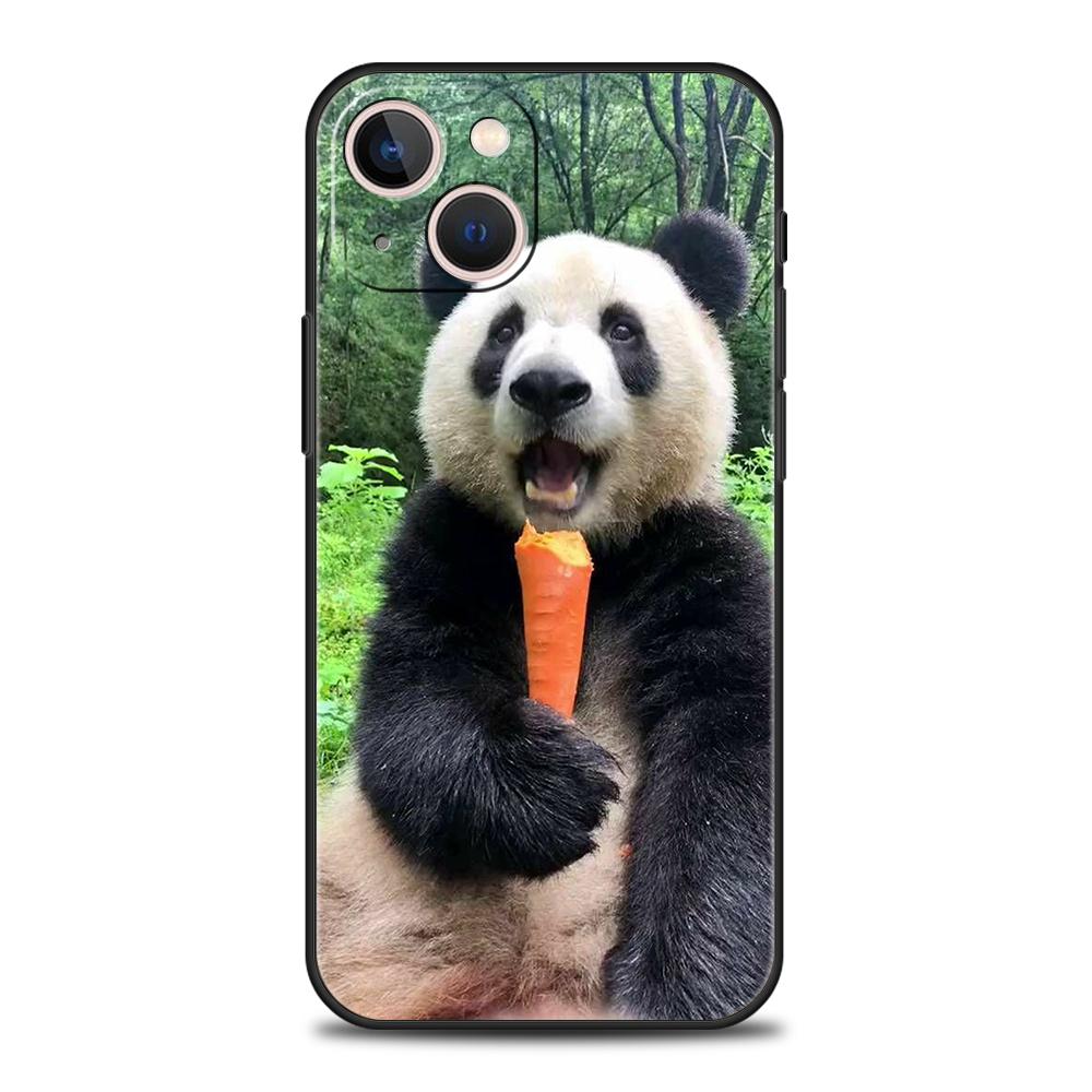 Luxury TPU Soft Phone Case For iPhone 17 Air 16E 16 11 15 14 Pro MAX 12 13 7 8 Plus X XR XS SE 2022 Cover panda