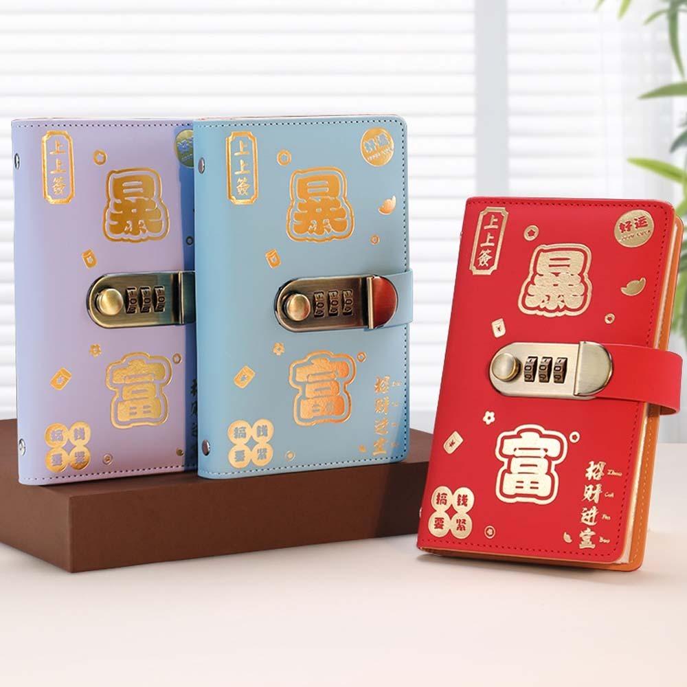 Wallet Storage Saving Money Binder With Password Lock Account Book Planner Organizer Family
