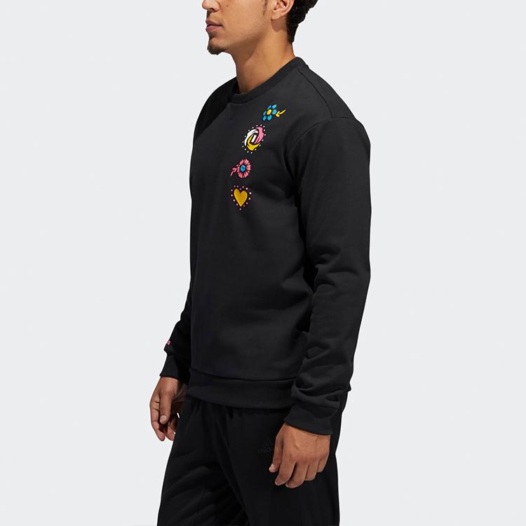 Adidas Printed Crew Neck Sweatshirt Men Tops Black GP6260