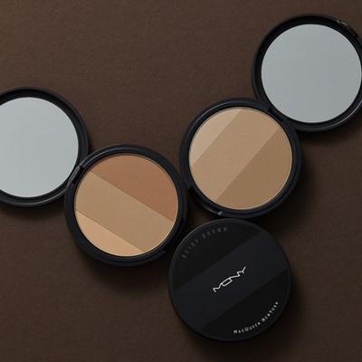 McQueen New York Fake-up Contour Shading Shade Palette 3 Colors 9g Nose Shading Highlighter 310199, Gray Brown