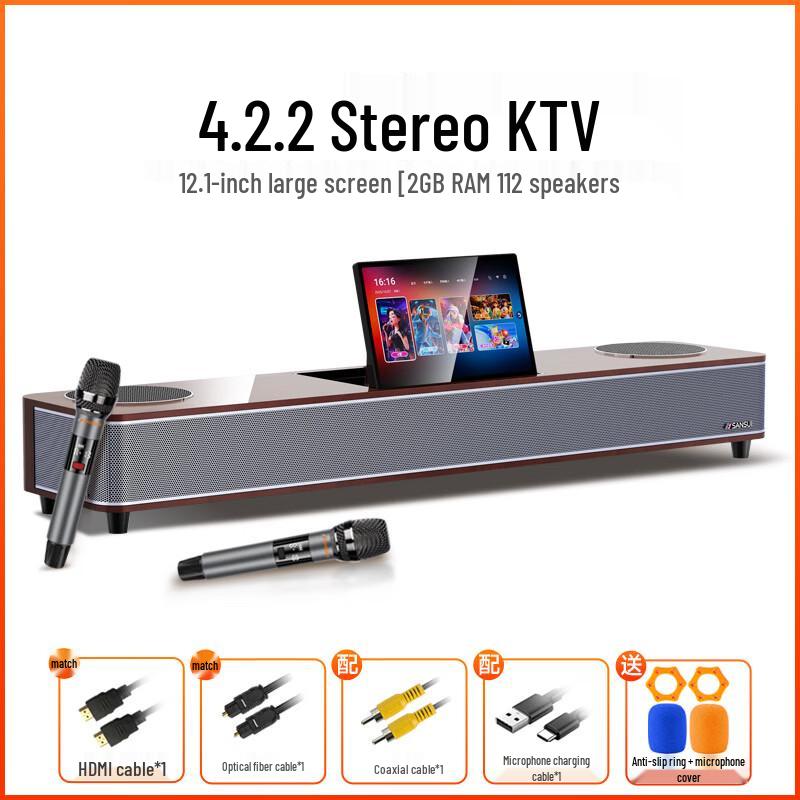 SANSUI 96P Home Karaoke Soundbar System with Touchscreen CN Plug (adapter Included)
