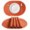 1/4/6PCS Green Oval Cotton Braided Table Place Mats Non-Slip Dining Table Coasters Big Kitchen Gift Set