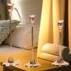 Vintage Candle Holders Metal Aluminum Set of 3 Elegant Tabletop Accent for Home Parties and Celebrations