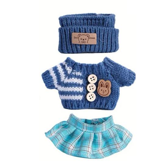 17cm Doll Clothes 3-Piece Hat Sweater Pants Sets Handmade Baby Doll Outfits Stylish Adorable Accessories for Doll Collectors