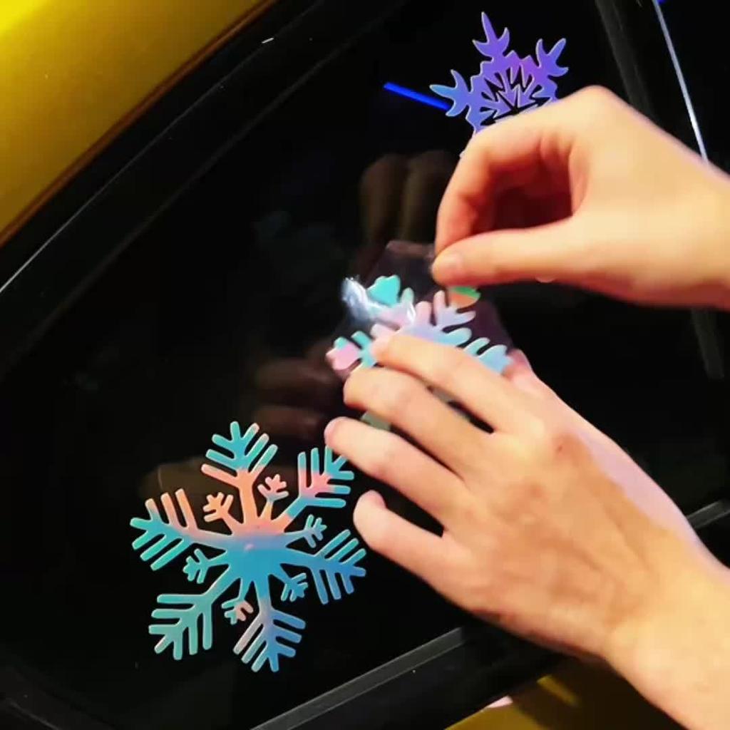 Christmas Glow-in-the-dark Snowflake Car Stickers For Window Display Window Decorations Wall Stickers