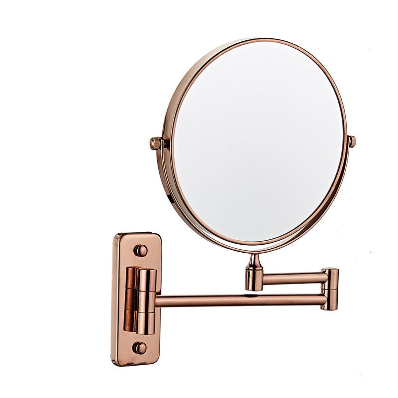 Punch-Free Telescopic Wall-Mounted Makeup Mirror: High-Definition Foldable Bathroom or Hotel Mirror with Comb.