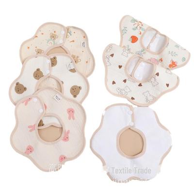 Waterproof Pure Cotton Baby Bibs, A-Type, Six-Layer Gauze for Newborn Boys and Girls