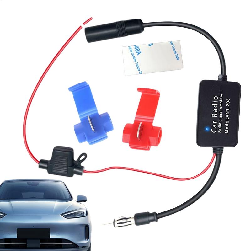 Car Radio Antenna Booster 12V Car Fm Radio Antenna Signal Booster Antenna Signal Amplifier Antenna Booster For Car Accessories