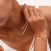 Punk 3mm Flache Schlangenkette Set Gold Silber Farbe Edelstahl Choker Halskette Armband für Frauen Mode Party Schmucksets
