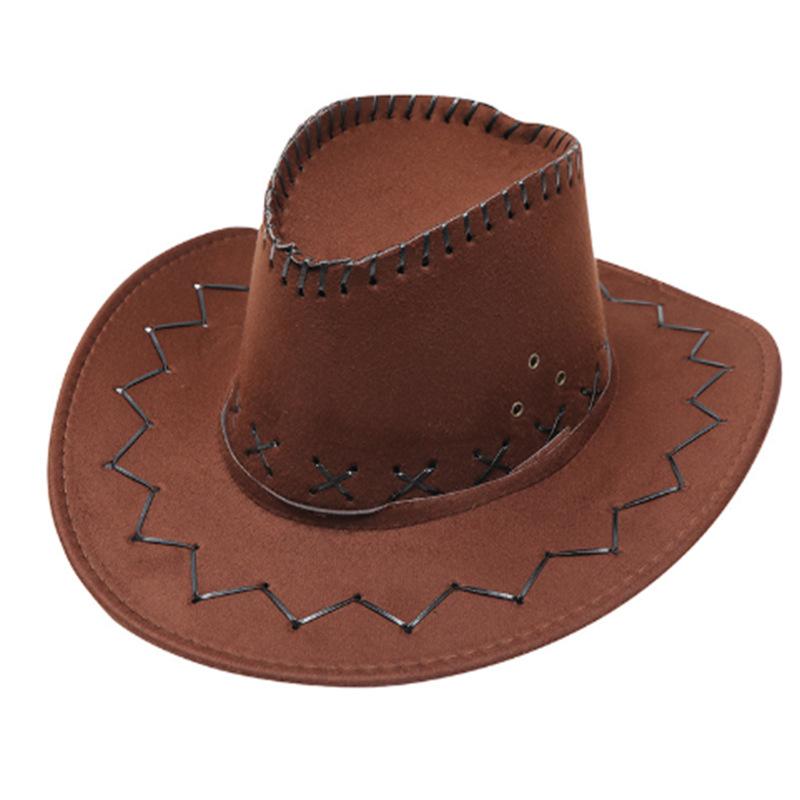 Faux Leather Suede Western cowboy Hat for Men Women Fedora Outdoor Wide Brim For Beach Travel Vacation Party Cosplay Cap Gifts