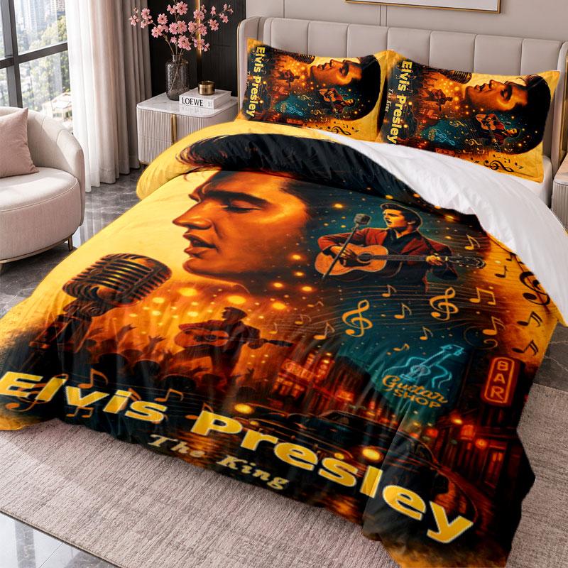 Elvis Presley 3Pcs Bedding Set Duvet Cover With Two Pillowcases For Bedroom Home Decoration