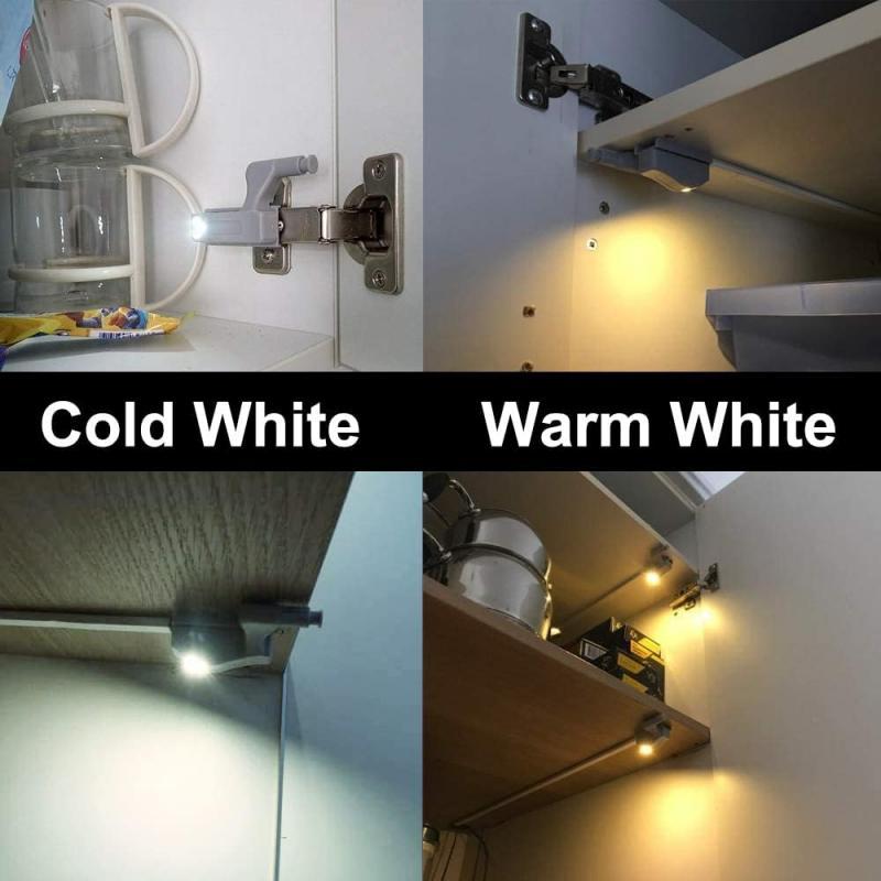 4PC LED Inner Hinge Lamp Cabinet Lights Universal Wardrobe Cupboard Door Sensor Lights Bedroom Kitchen Closet Night Lights