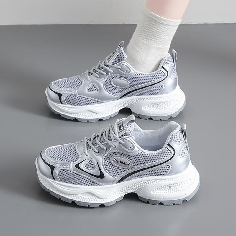 Fashion Spring Autumn Mix Color Breathable Sneakers for Women Fashion Lace Up Thick Sole Vulcanized Shoes Woman Platform Sport Shoes