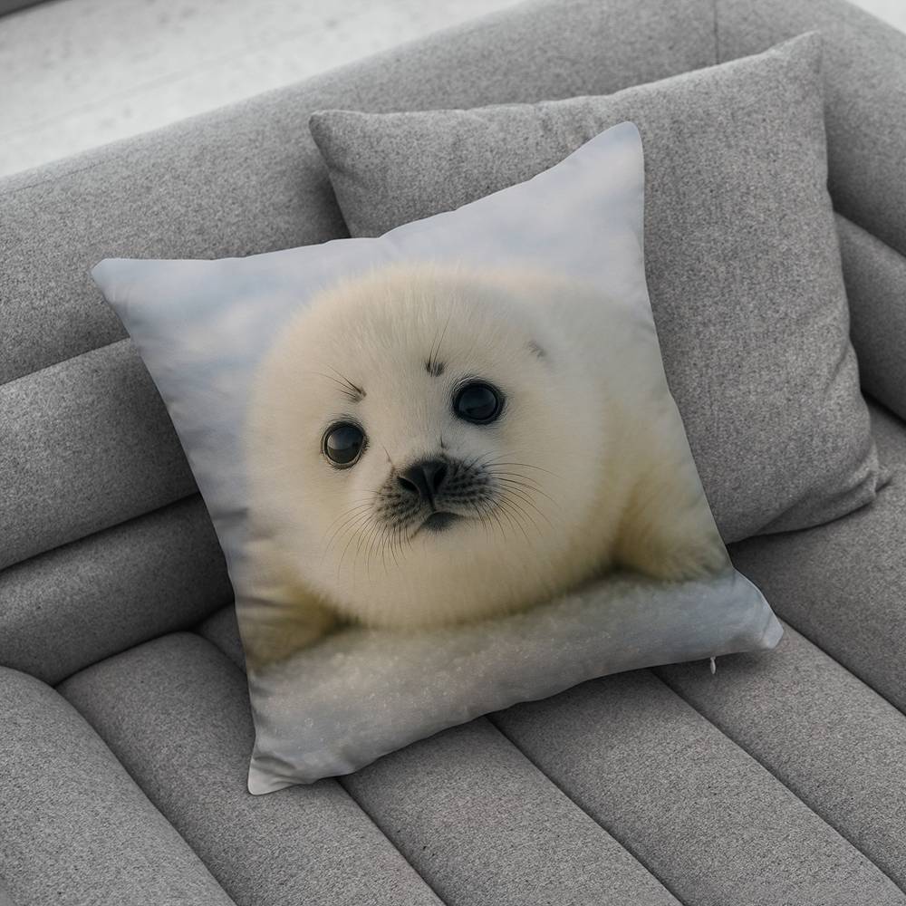 

Cute Seal Animal Pillow Case Pillowcase Home Sofa Cushions Car Cushions Pillowcover Office Pillowshell Pillow 18x18Inch
