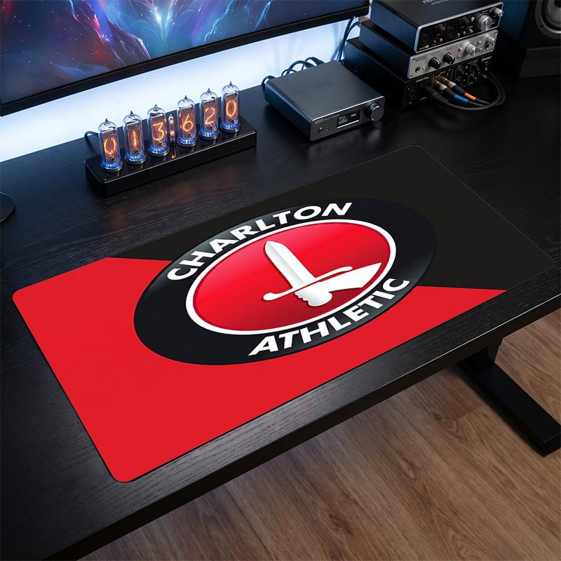 Charlton Athletic FC Theme Pattern Mouse Pad, Soccer Logo Design XXL Gaming Desk Mat Non-Slip Computer Mouse Pad