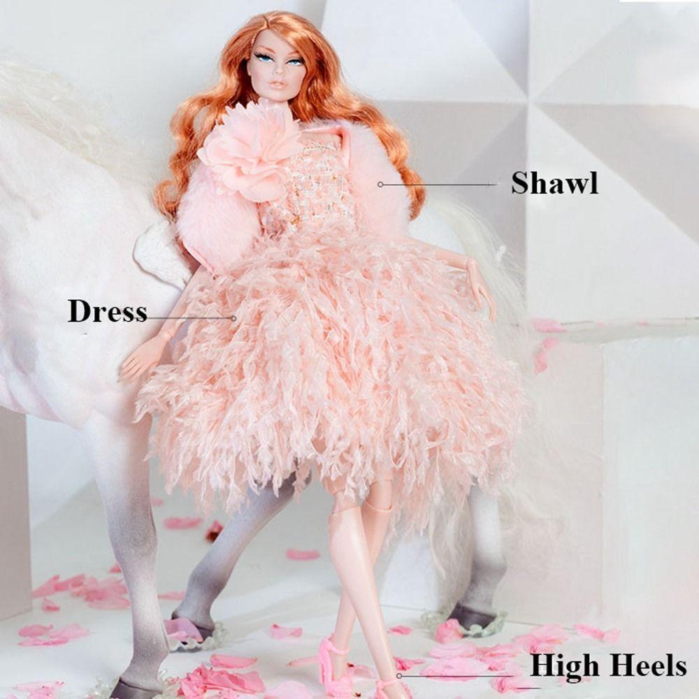 Exquisite Feather Dress Gauze Skirt For 30cm Supermodel Doll/for 1/6 BJD Dolls/for 11.5" Doll