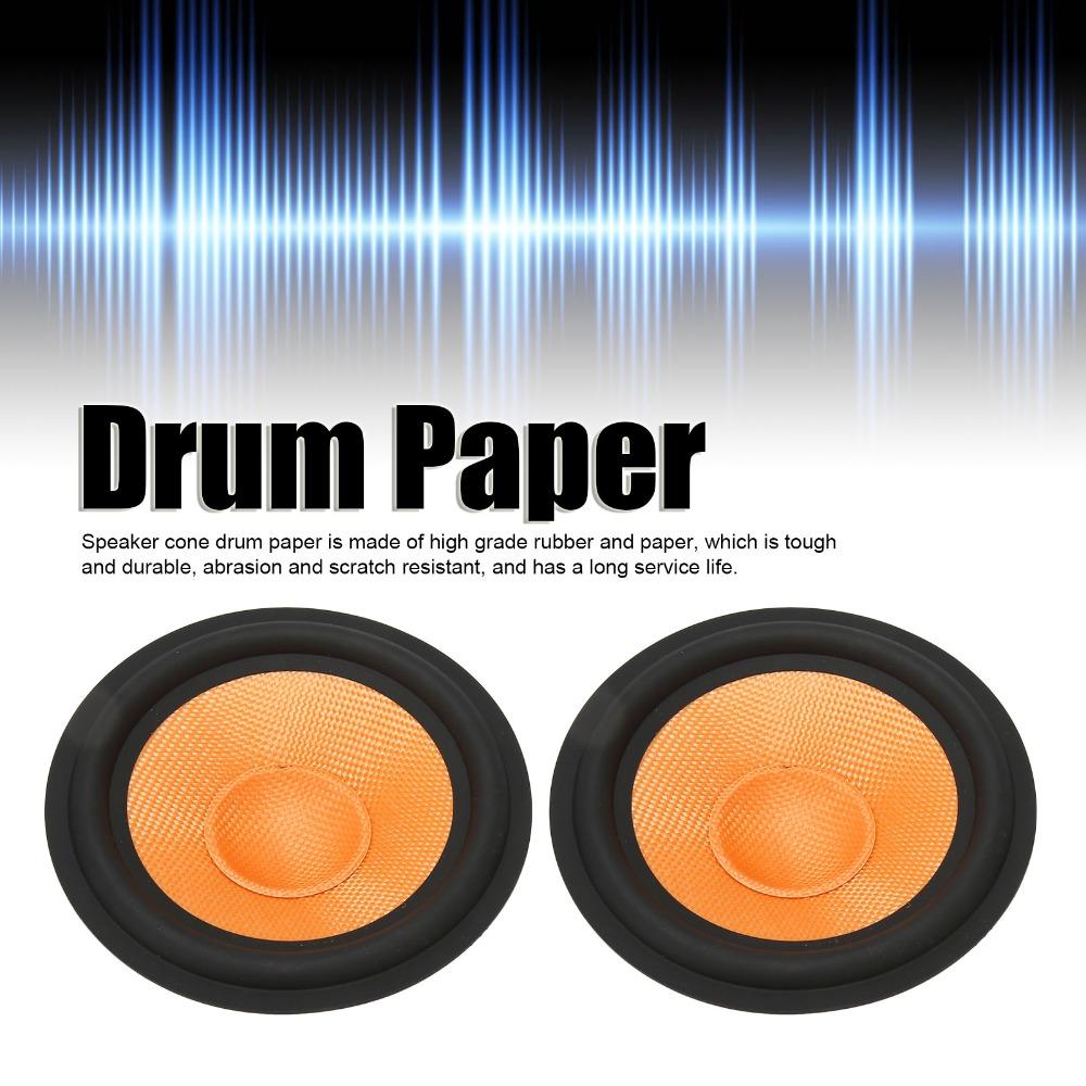 2PCS Orange Paper Speaker Cone 1 Inch Bore & 6 Inch Outer Dia Drum Paper Speaker Repair