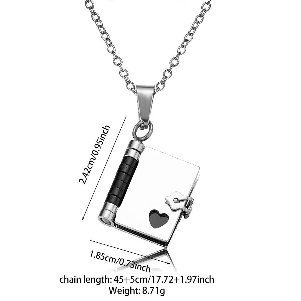 2025 Spring/Summer New Arrival: Titanium Steel Love Letter Necklace with Openable Pendant - Personalized Couple Style