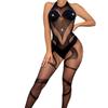 women's hot rhinestone halter neck one-piece sexy sparkling mesh top Full Bodystocking Lingerie