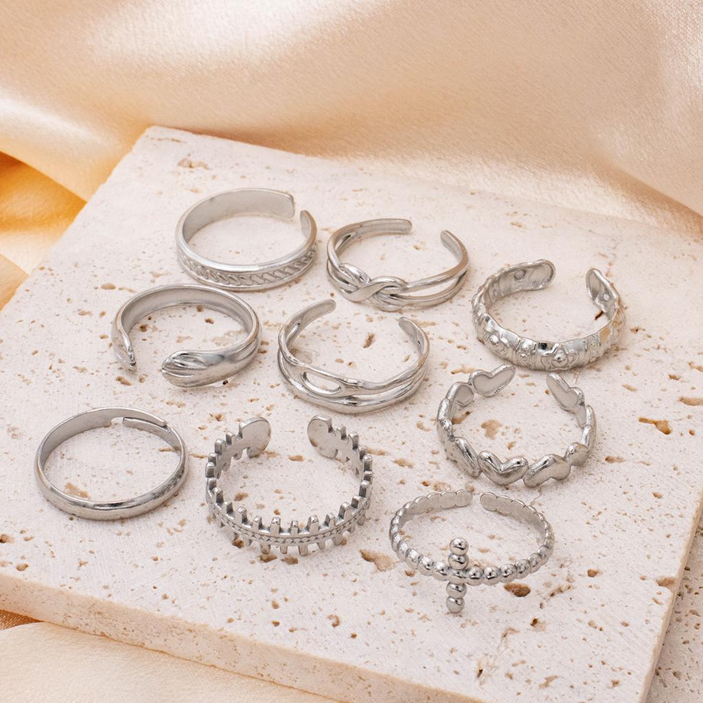 Fashion Stainless Steel Stainless Steel Rings for Women Adjustable Sliver Color Open Rings Female Jewelry Weddings Gifts