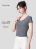 Women's Solid Color Quick-Dry Slim Fit Yoga T-Shirt - Round Neck, Short Sleeve, Casual Sportswear for Spring/Summer.
