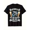 Men's Funny Fishing & Beer Graphic T-Shirt - Vintage "Ich Rette Fische Aus Dem Wasser" Saying - Lightweight Breathable Cotton Shirt with Catch & Beer
