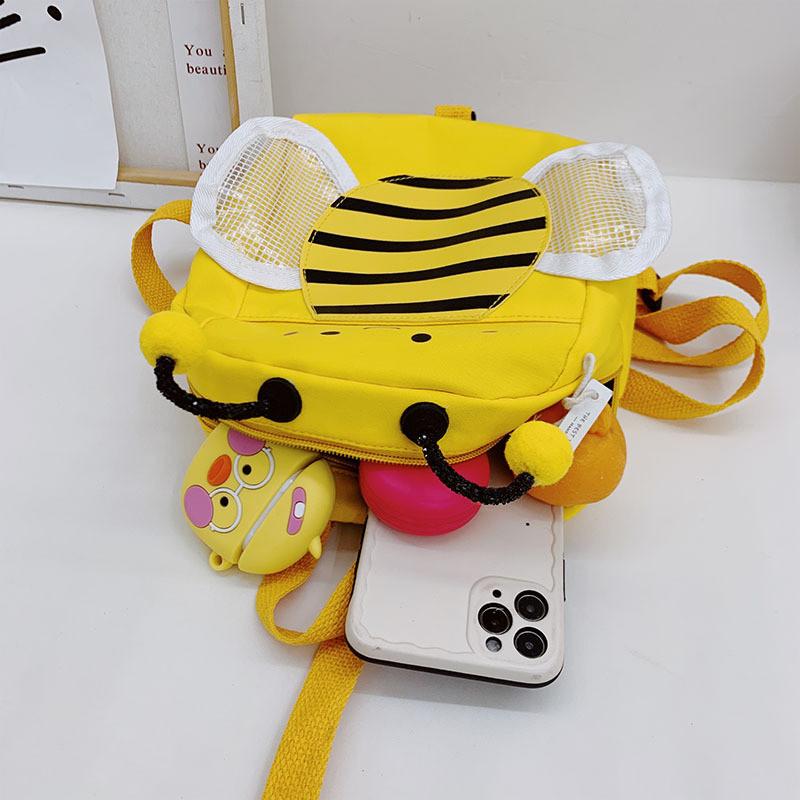 Adorable Cute Bee Children's Backpack Soft Nylon Material For Kindergarten Use