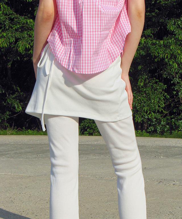 Ronron Logo Layered Golgi Lap Skirt Ivory
