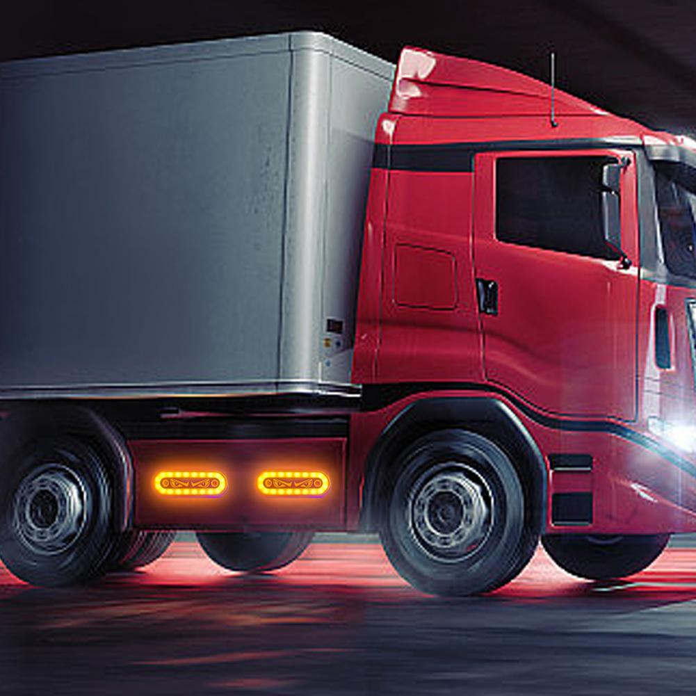 High Visibility 12V/24V LED Side Markers - Flashing & Constant Light Modes for Trucks, Trailers & Motorcycles