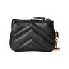 Gucci GG Marmont Series Marmont Gold Logo Zipper Leather Key Pouch Coin Purse Women pouch Black White 698787-UM8ET-9063