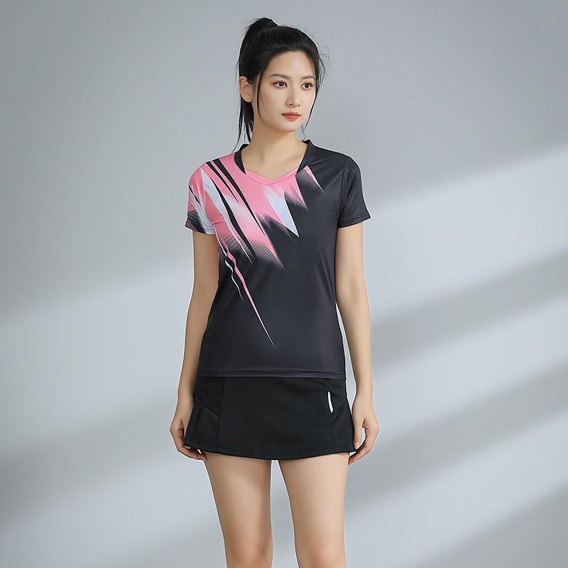Quick-Dry Badminton Sport Set Men Women Athletic Wear Tennis Volleyball Table Uniform With Number Printing