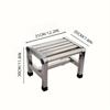 1Pc Multi-purpose Stainless Steel Stool - Durable Thick & Sturdy Stool, Ideal for Living Room, Bathroom, Kitchen and Corridors