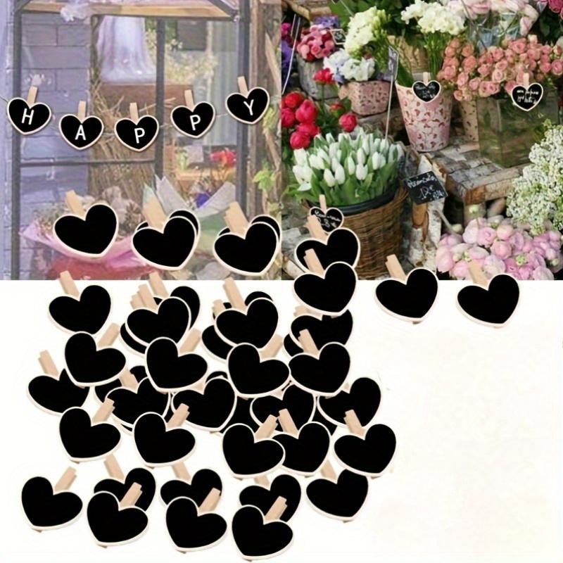10pcs Decorative Blackboard Message Clip, Heart Shaped Memo Clip, Suitable for DIY Crafts,Birthday Travel Commemorative Supplies