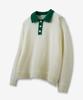 BLOND9 Tail Yarn Coloration Collar Knit_Green