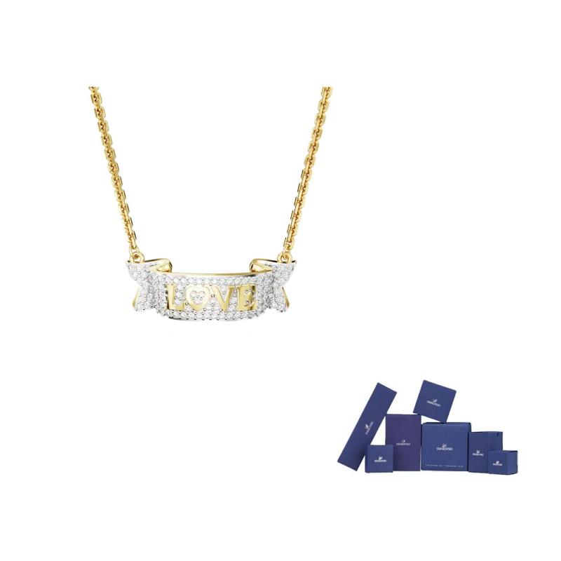 Swarovski Volta Gold tone Plated Necklaces Womens F-Original brand box золотистый