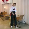 Spring/Summer Women's Black Wide-Leg Pants - Korean Style, Loose, Slimming, Versatile, Straight Casual Fit